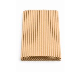 Pajitas de papel kraft 6x200 mm - 100 unidades