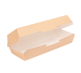 Caja Panini Kraft con interior Blanco 26,5 x 12,2 x 7 cm - Pack 50 Unidades