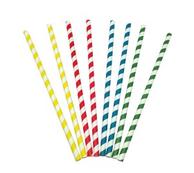 Pajitas de papel. Colores surtidos. 8x200 mm - 100unidades