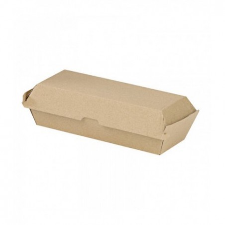 CAJA KRAFT PARA BOCADILLO / TAPAS. 208x75x70mm. 