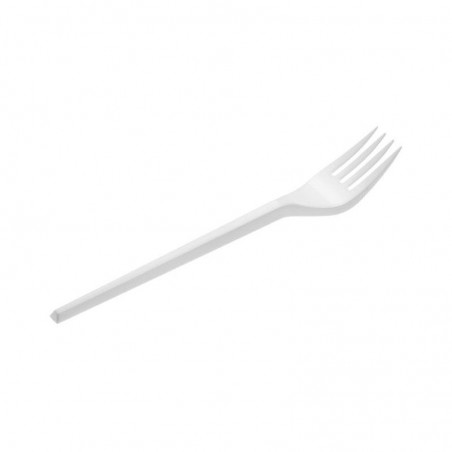 TENEDOR DE PLÁSTICO BLANCO 16,5cm. 