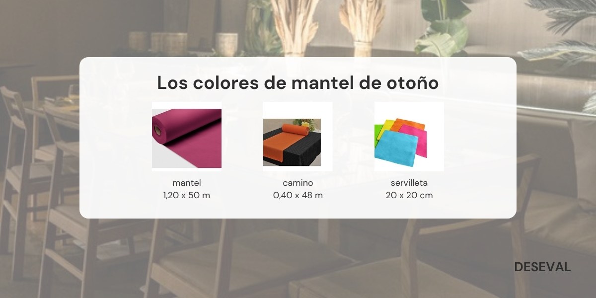 Rollo de mantel Novotex, camino de mesa y servilleta para montar la mesa de otoño